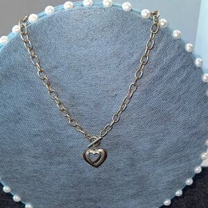 Two tone heart necklace